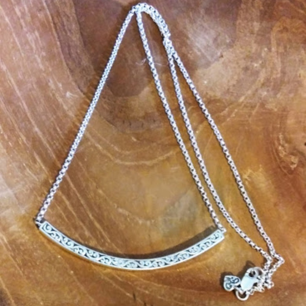 Retired Lois Hill Carved Scroll Necklace 20 inches